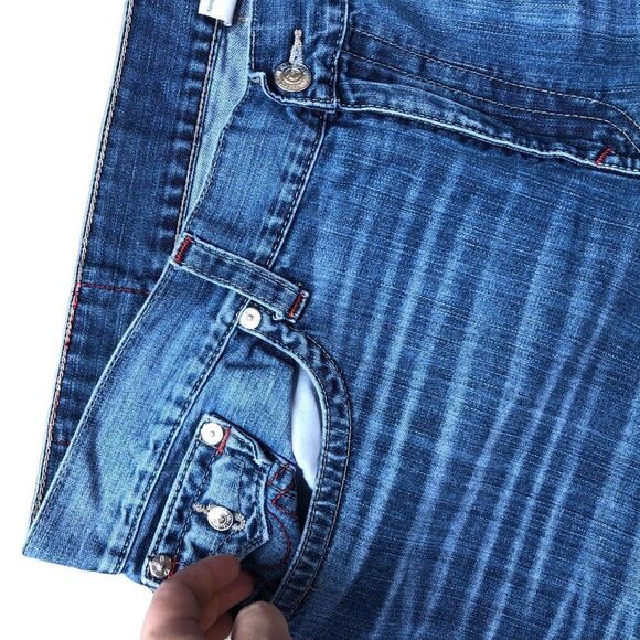 RARE True Religion Jeans Size 46 STRAIGHT FLAP EARTHWORM RED Blue - Picture 13 of 14